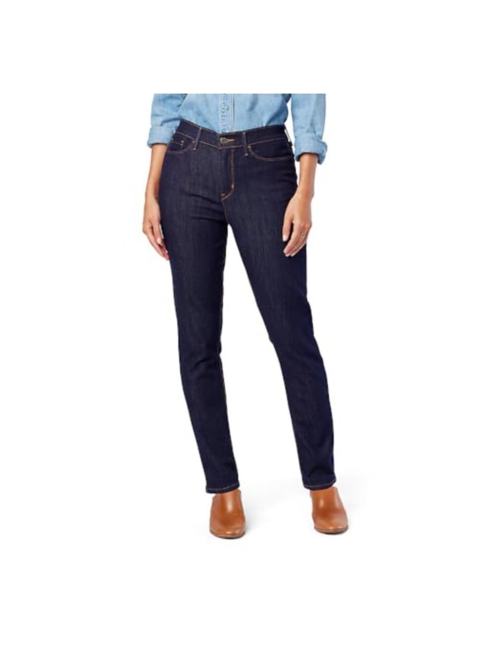 Levi Strauss Signature Gold Womens Classic Taper Jeans Mid Rise Stretch 30